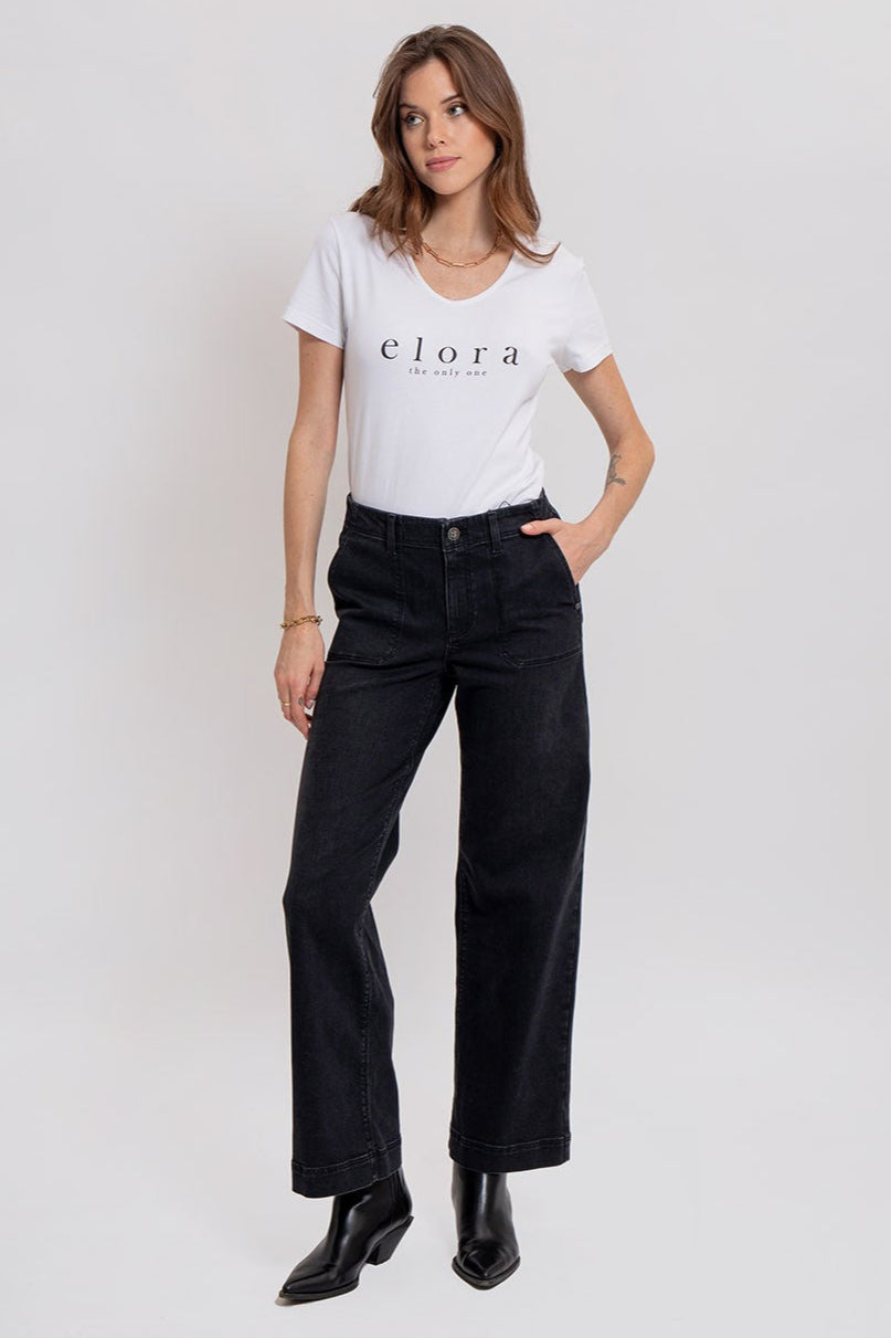 Jean large noir - 1