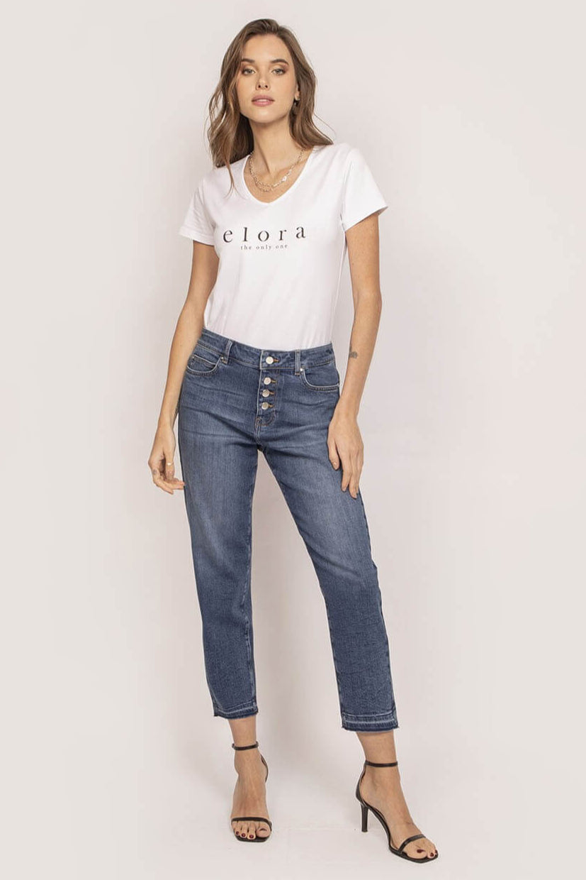 Jean slouchy bleu foncé - 1