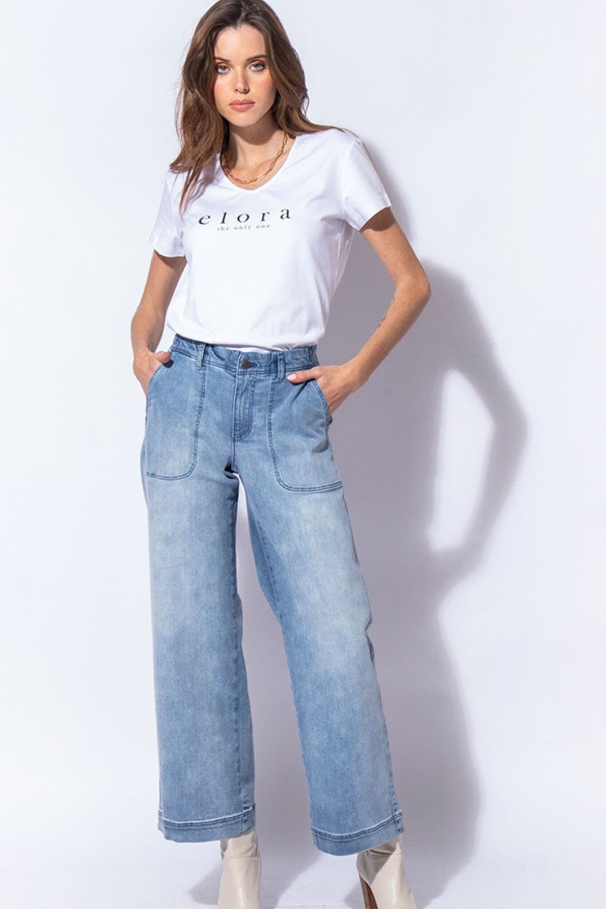 Jean large bleu clair - 1