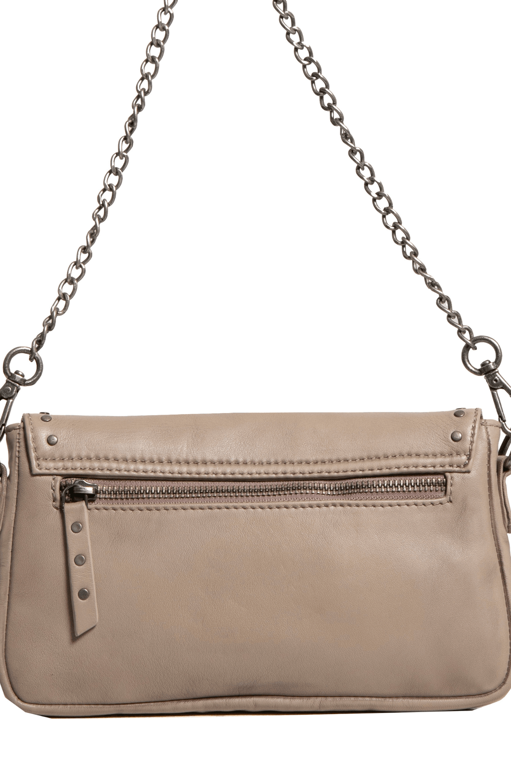 Pochette en cuir taupe - 2