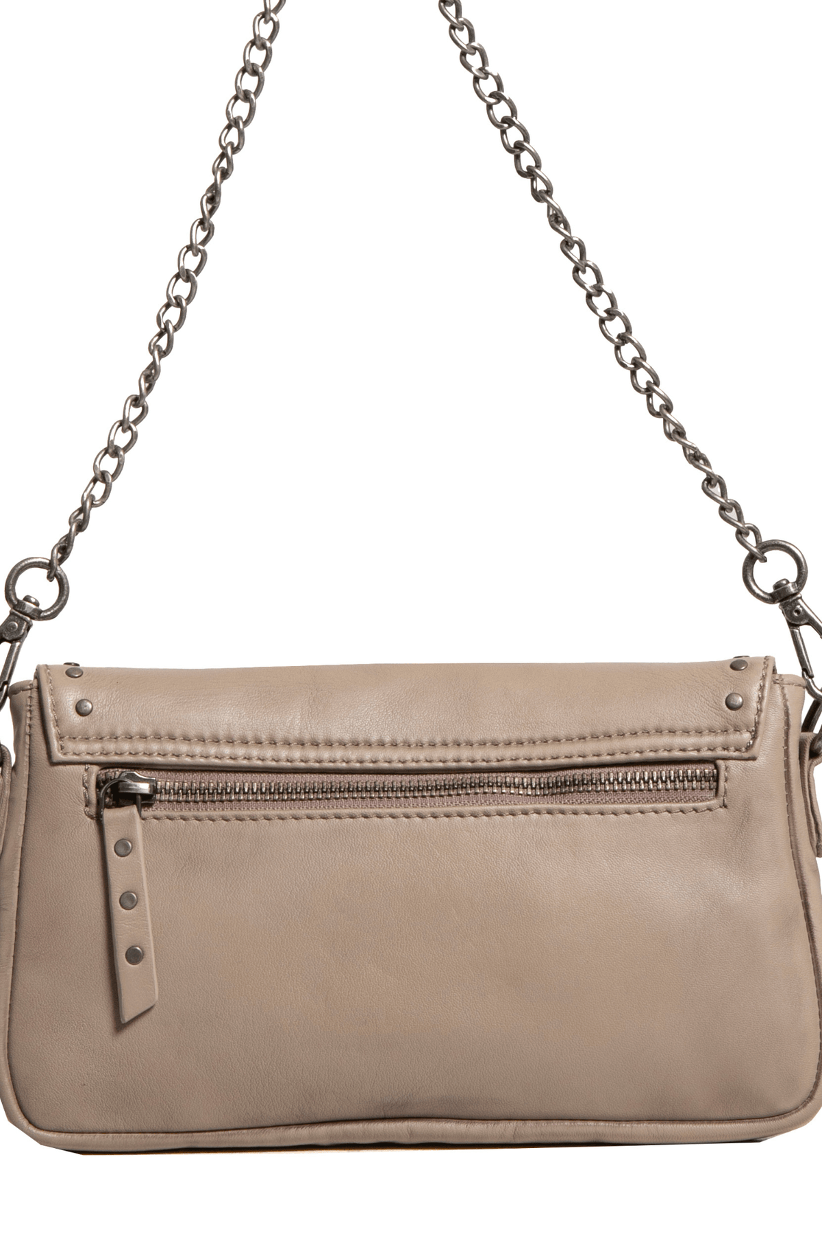 Pochette en cuir taupe - 2