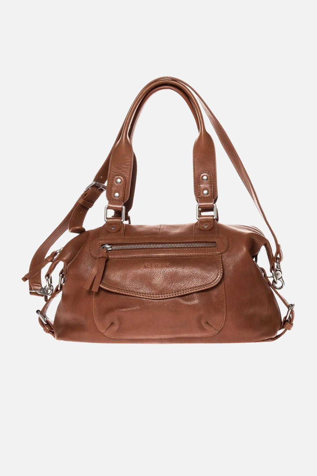 Sac bowling en cuir camel - 1