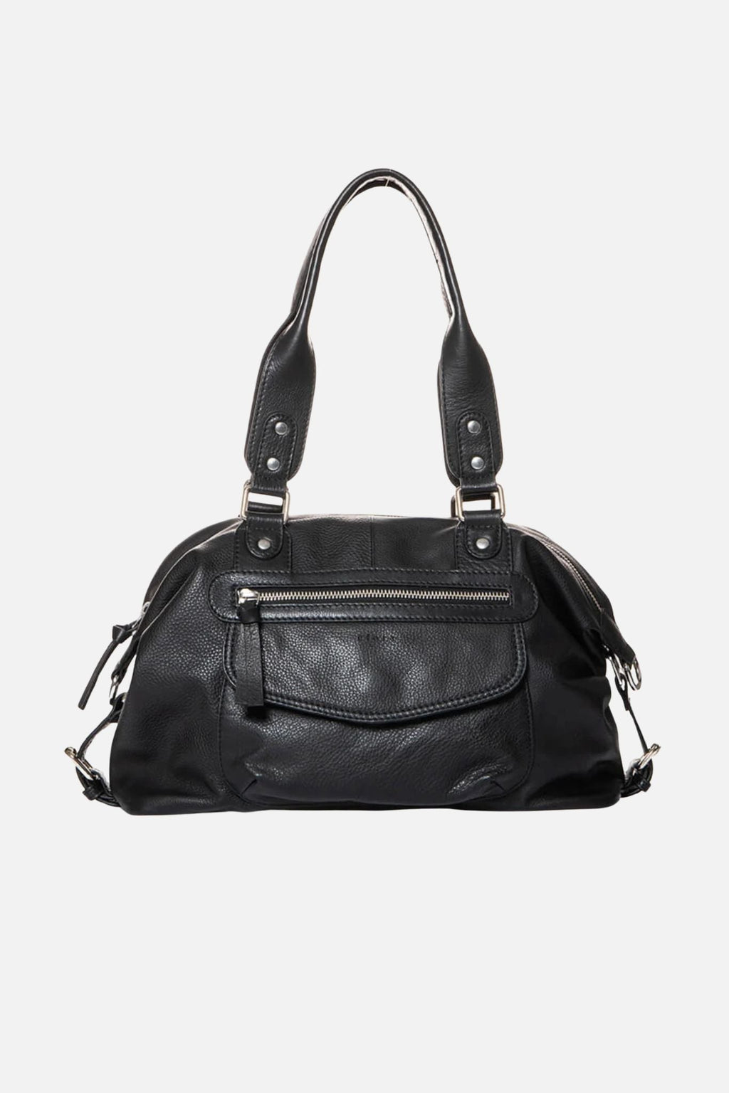 Sac bowling  en cuir noir - 1