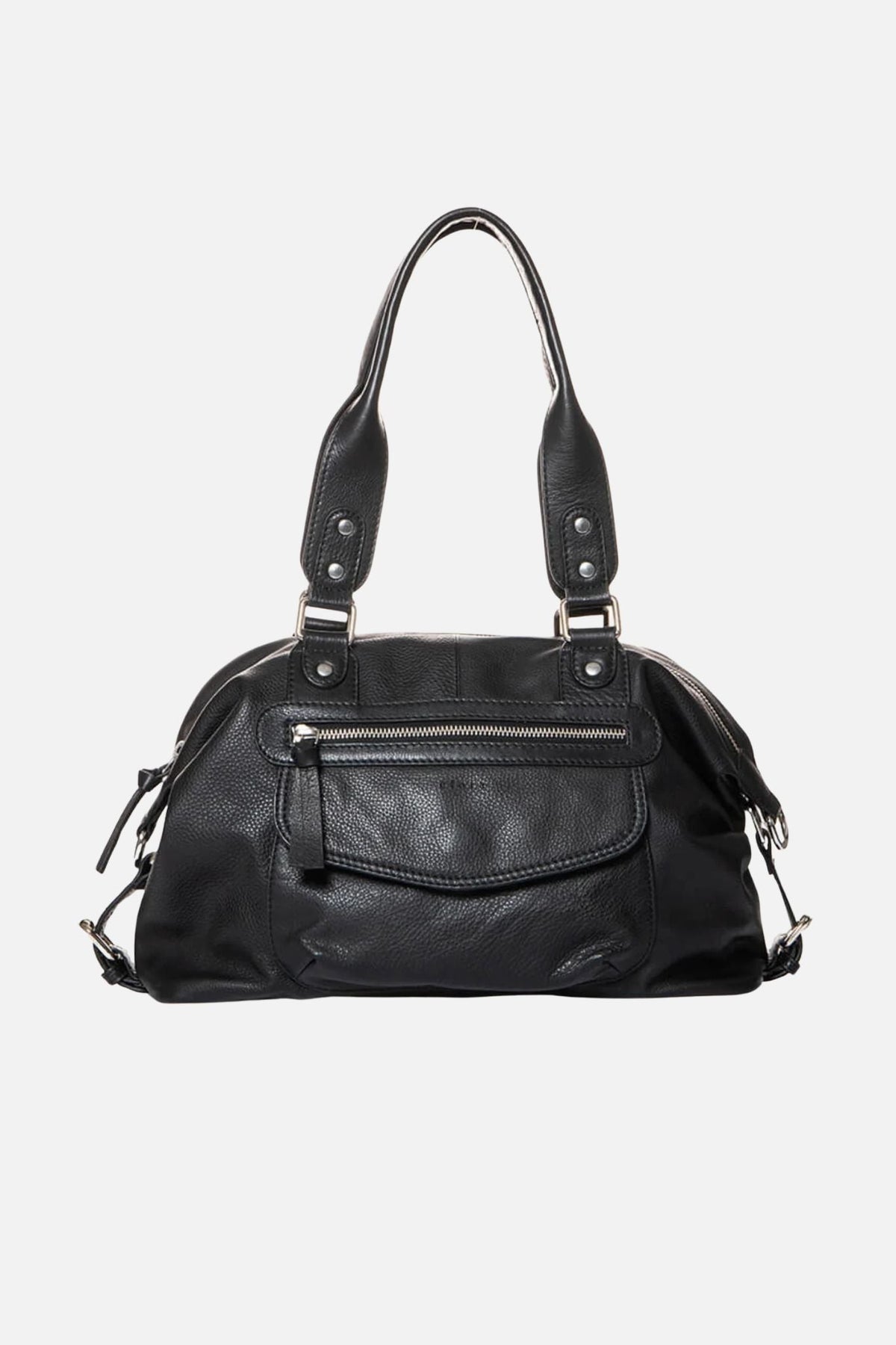 Sac bowling  en cuir noir - 1