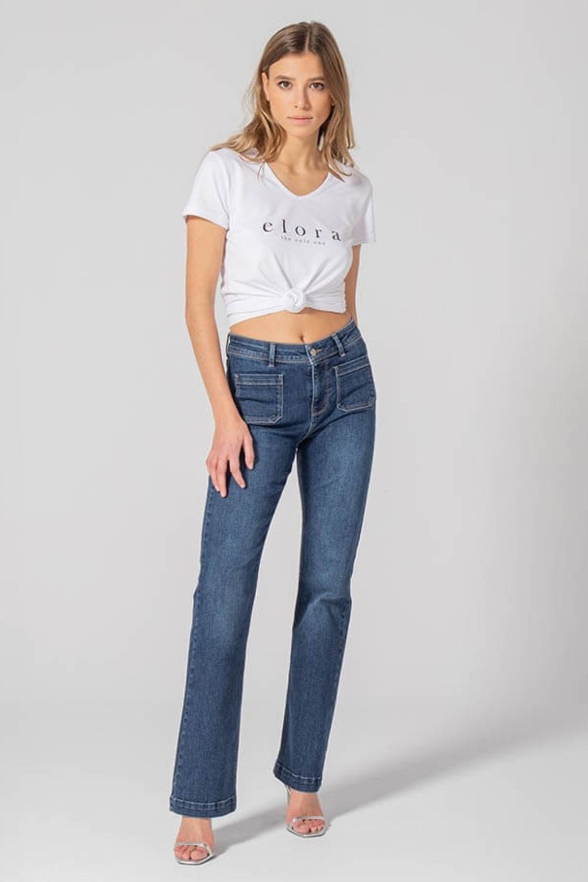 Jean bootcut bleu foncé - 1