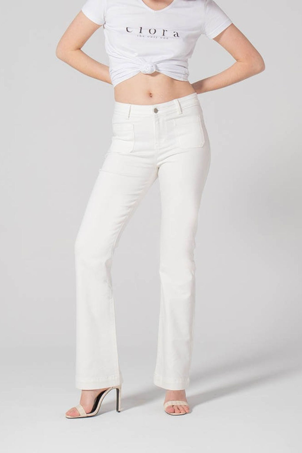 Jean bootcut blanc - 2
