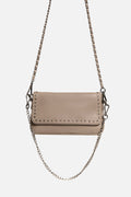 Pochette en cuir taupe - 1