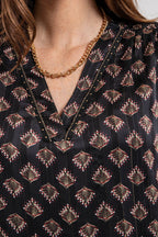 Robe courte imprimé noir et bordeaux - 2