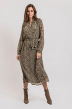 Robe longue imprimé léopard - 1