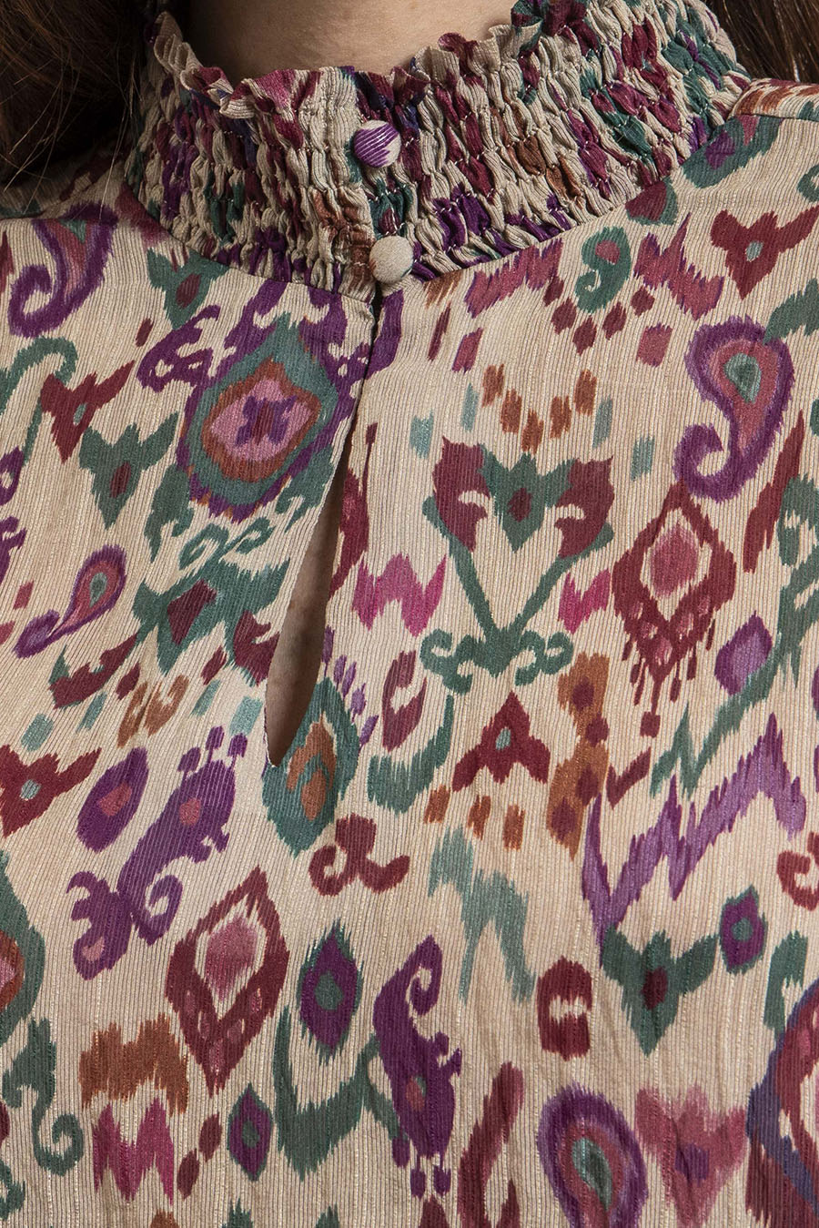 Blouse imprimé écru et multicolore - 2