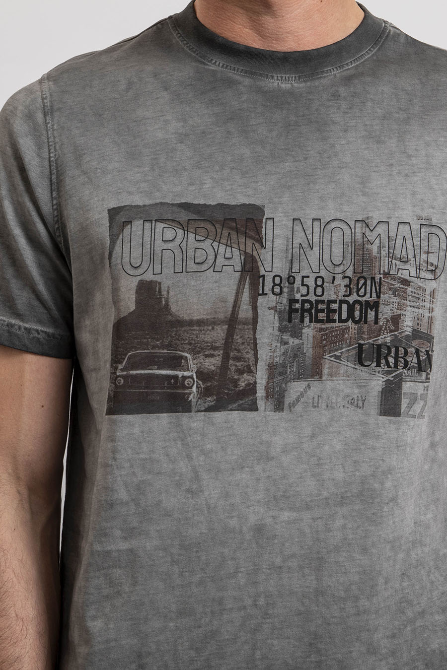 T-shirt gris print rock - 2