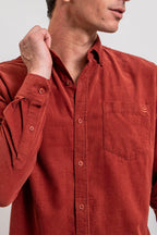 Chemise en velours rouille - 2