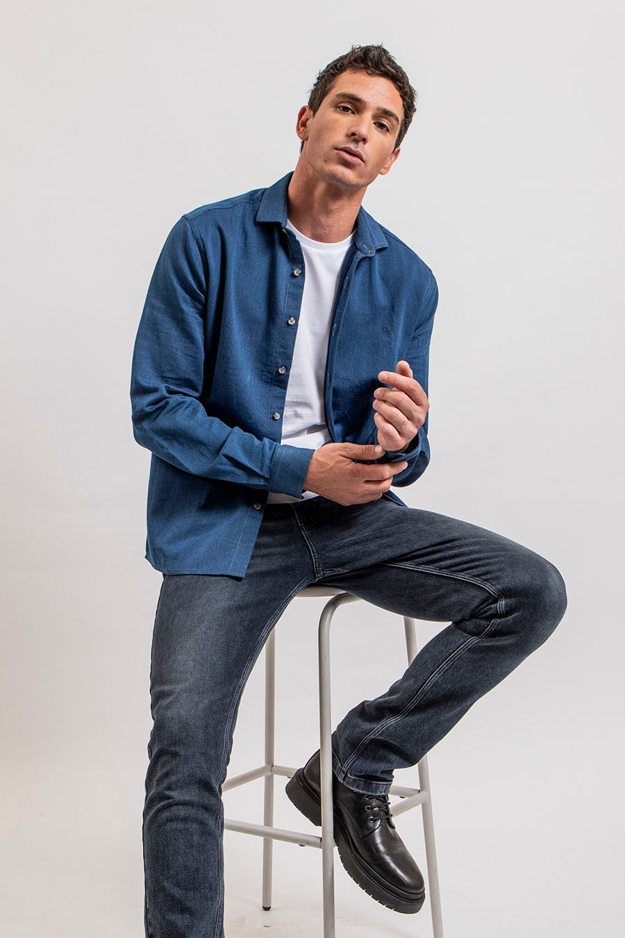 Jean droit bleu homme - 1