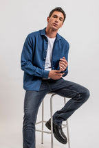 Jean droit bleu homme - 1
