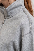 Gilet molleton gris clair chiné - 2