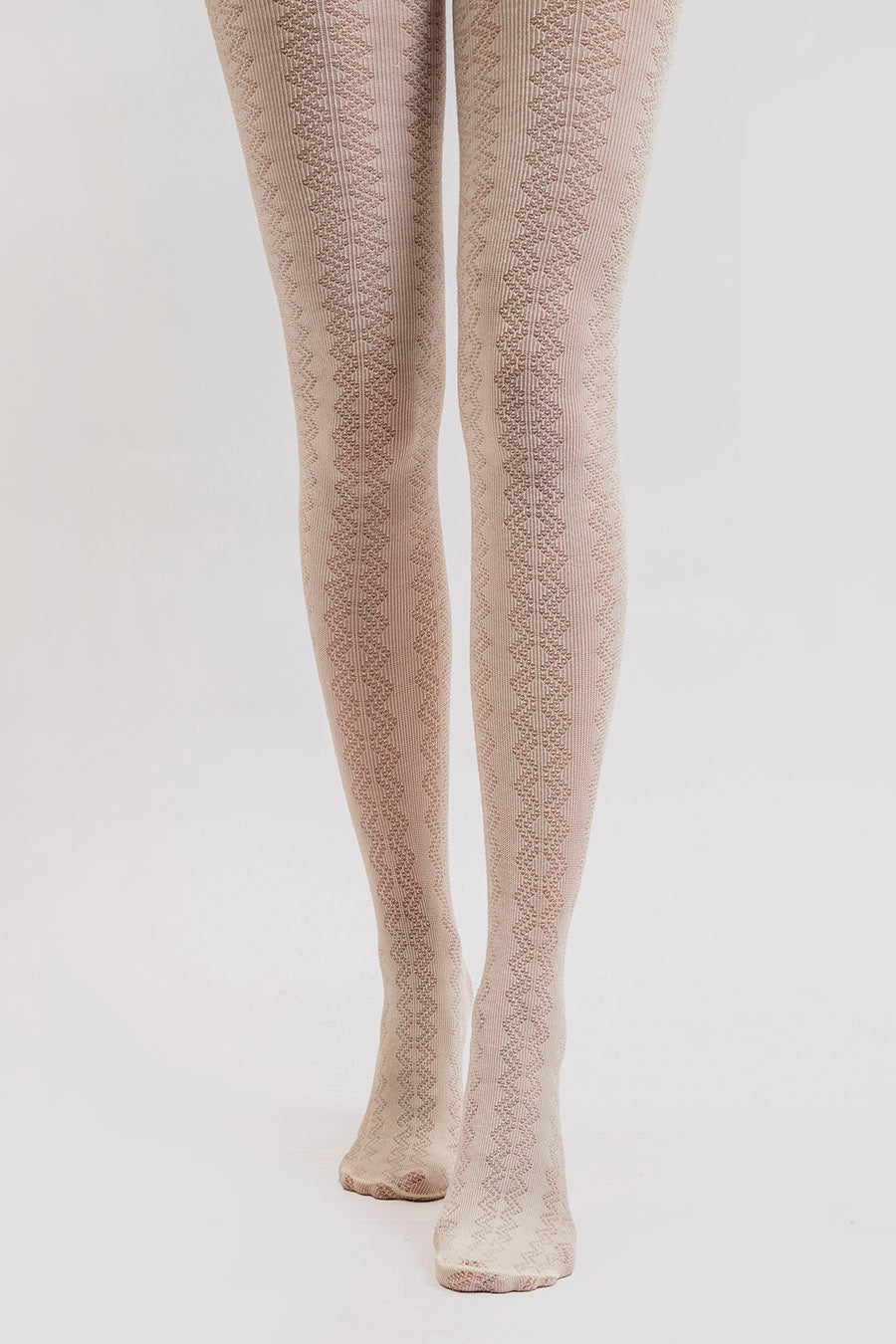 Collants épais ajouré écru - 2
