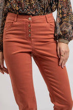 Pantalon slim coloris rouille - 2