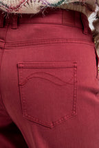 Pantalon large coloris carmin - 2