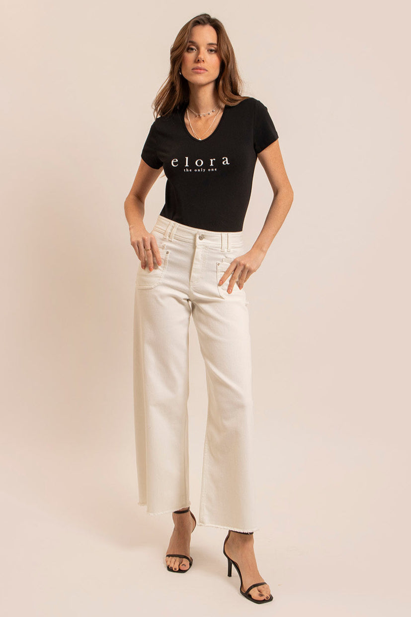 Jean wide leg blanc - 1