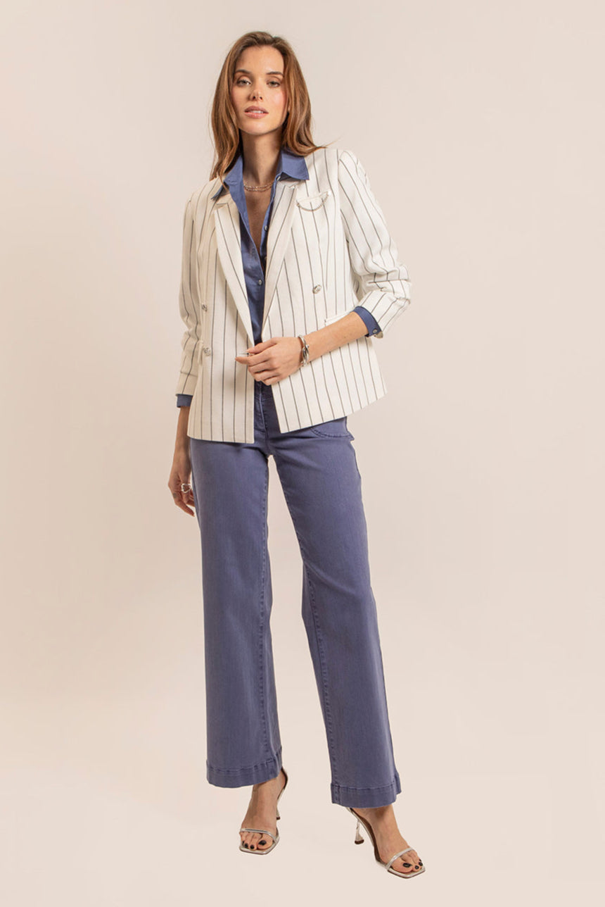 Pantalon évasé lavande - 1