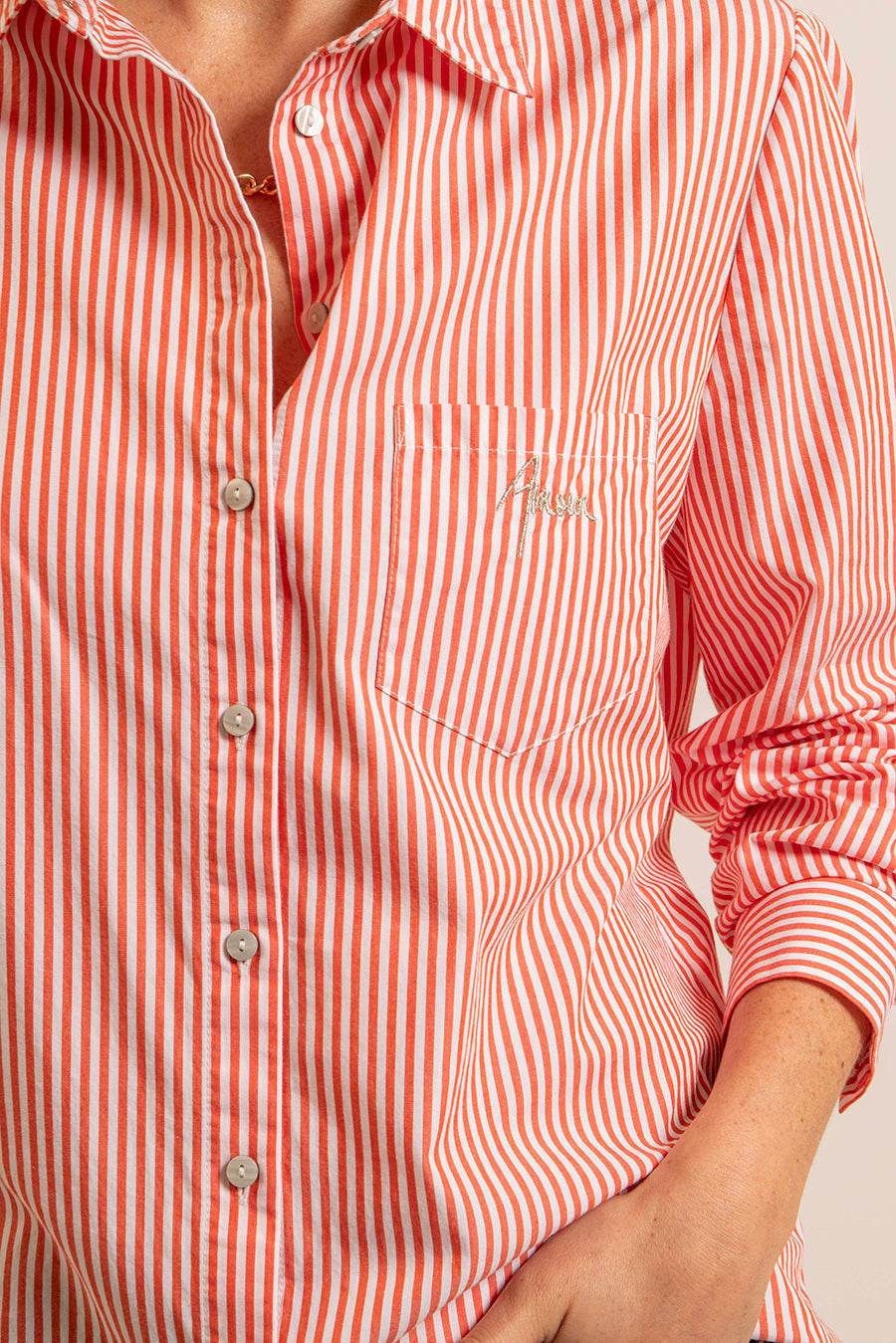 Chemise rayée orange - 2