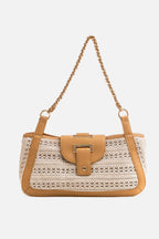 Sac pochette façon crochet beige - 1