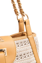 Sac pochette façon crochet beige - 2