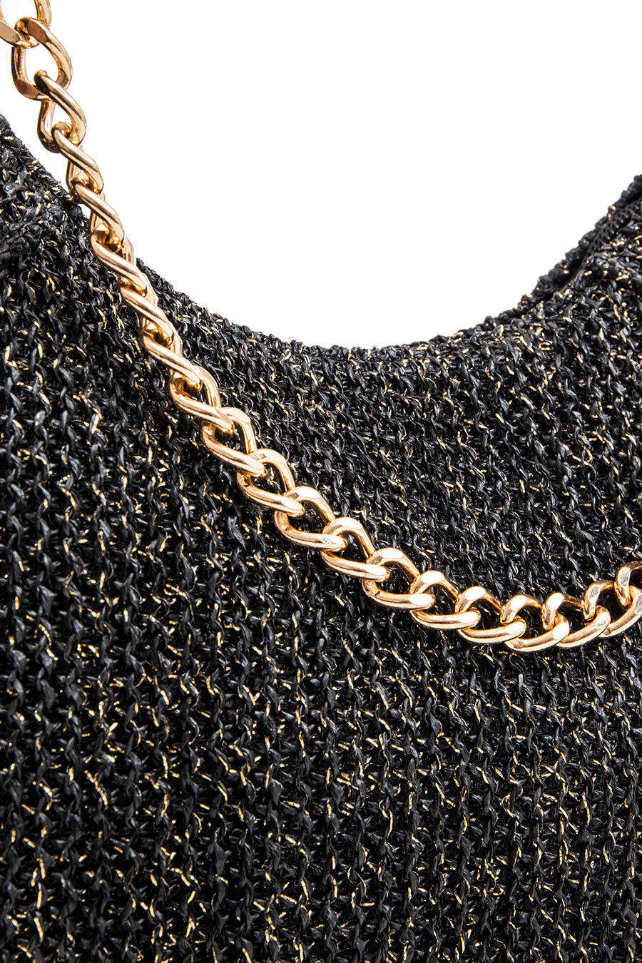 Sac forme lune noir et lurex - 2