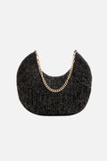 Sac forme lune noir et lurex - 1
