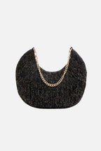Sac forme lune noir et lurex - 1