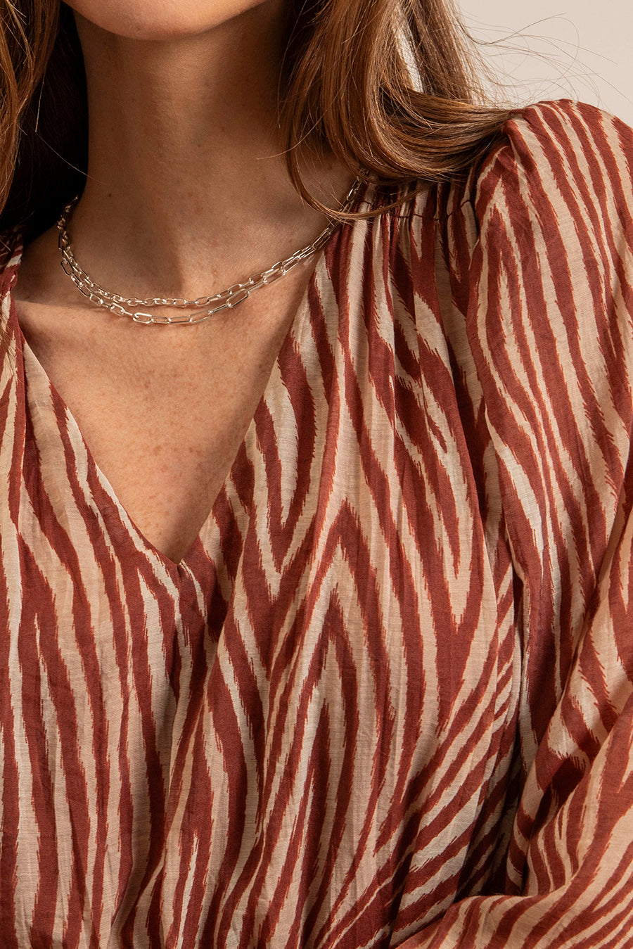 Robe motif zèbre chocolat - 2