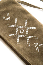 Pochette en daim sauge - 2