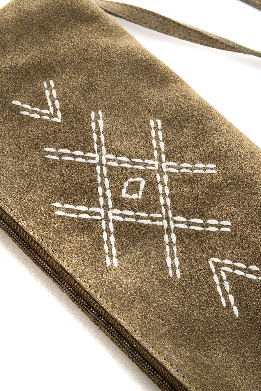 Pochette en daim sauge - 2