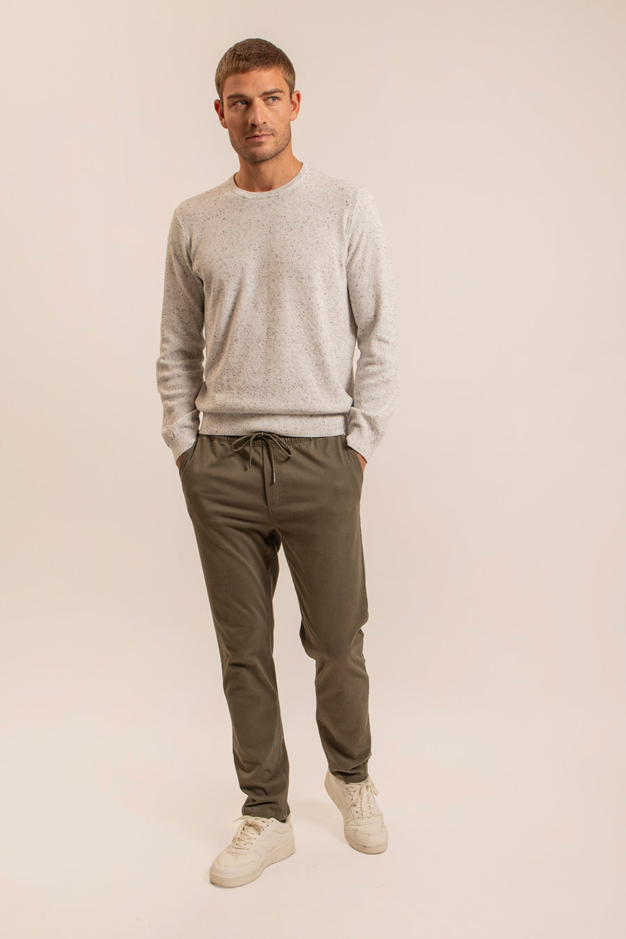 Pull col rond coloris grege - 2