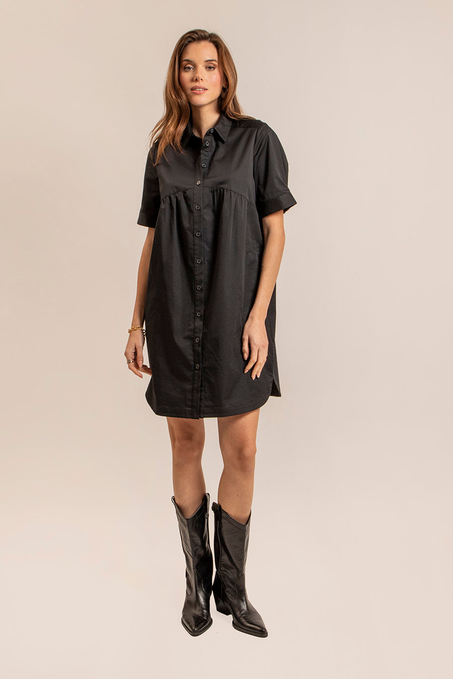 Robe chemise noire - 1