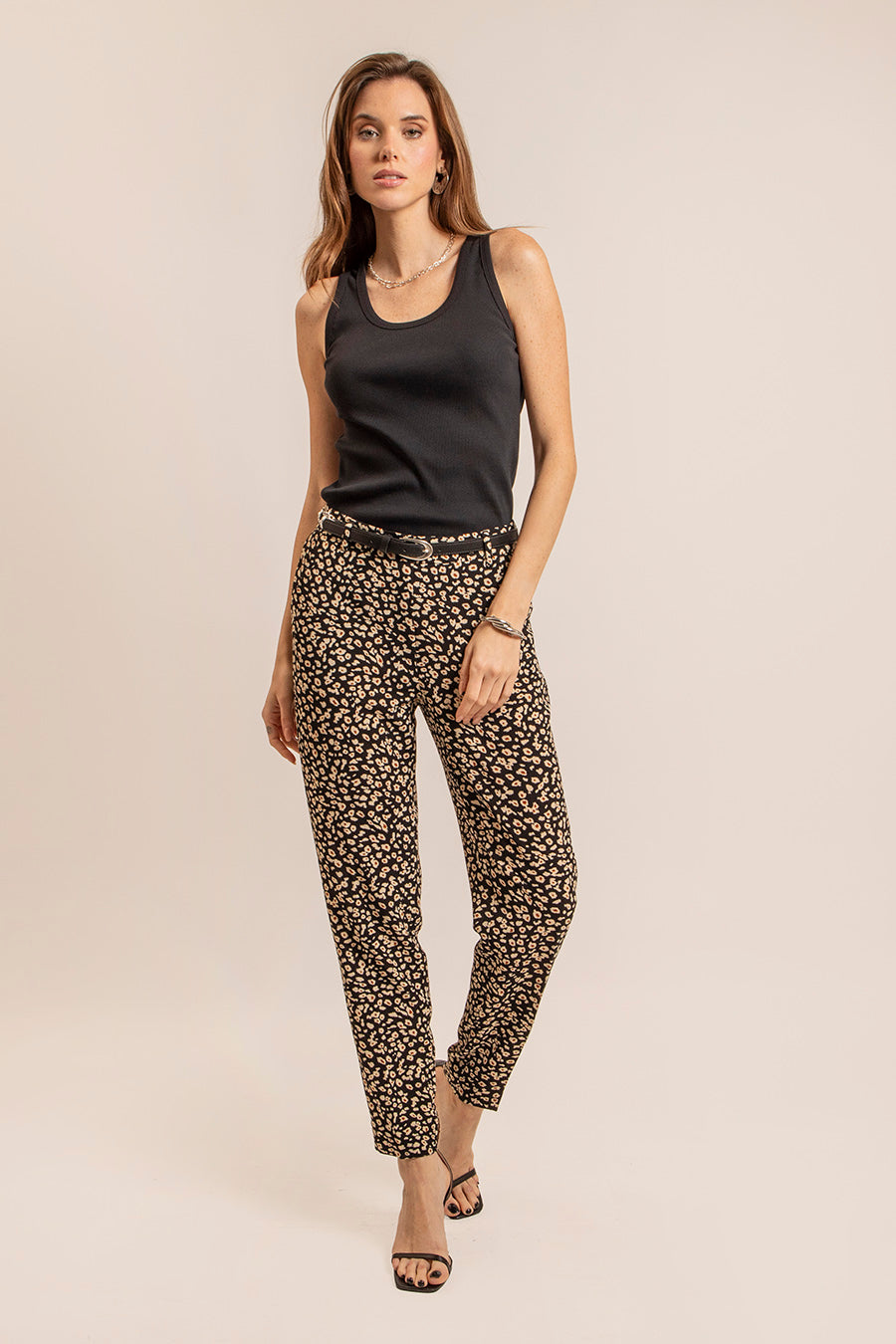 Pantalon fluide imprimé léopard - 1