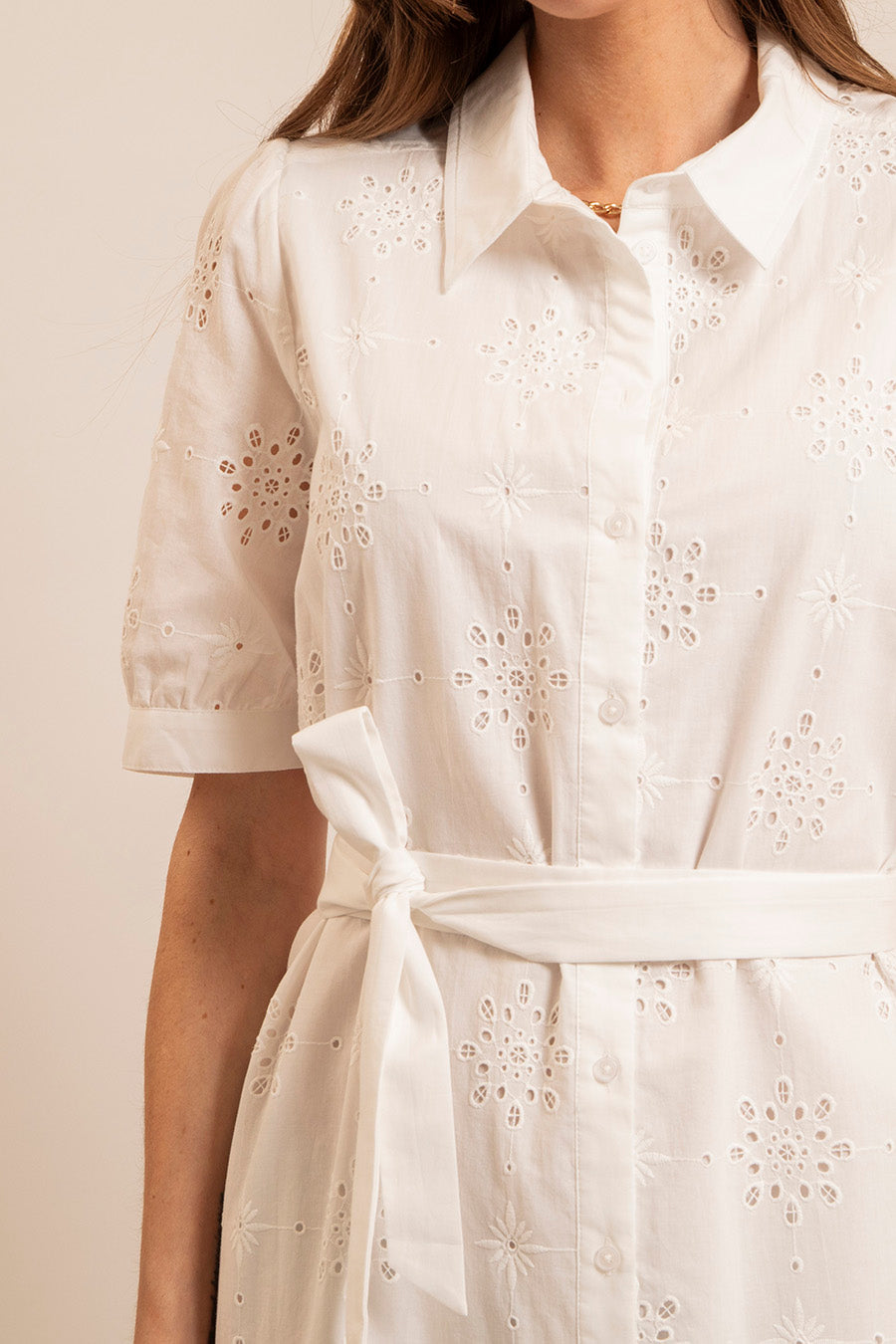 Robe broderie anglaise écrue - 2