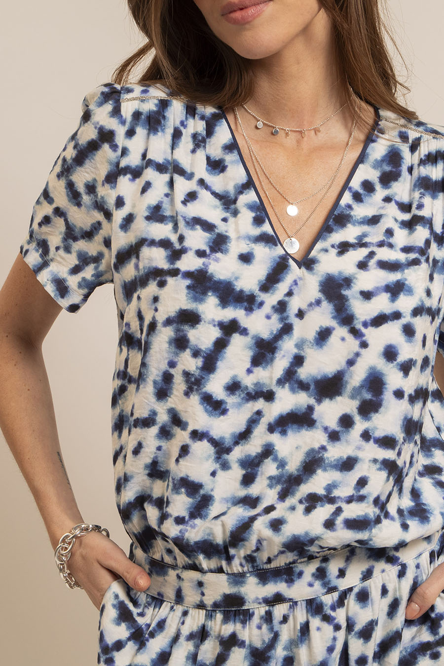 Robe tie and dye imprimé bleu - 2