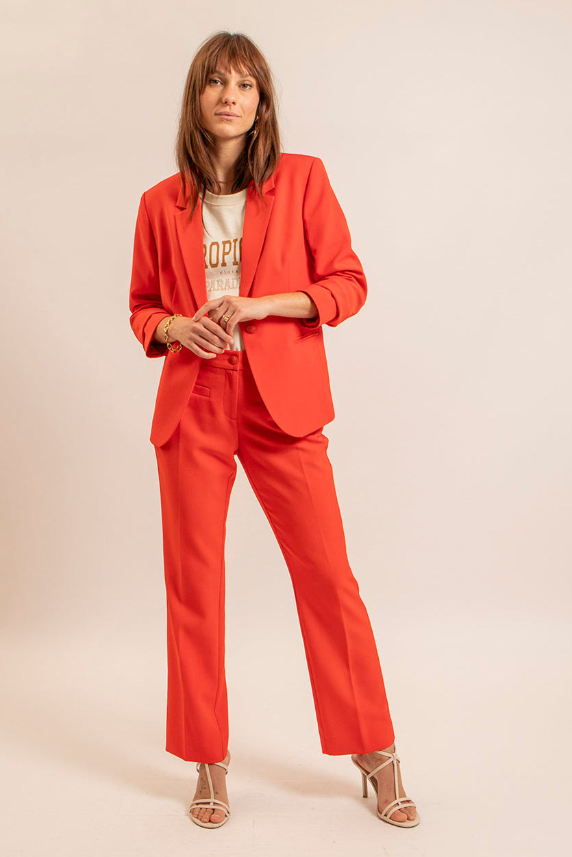 Pantalon tailleur infroissable orange - 1
