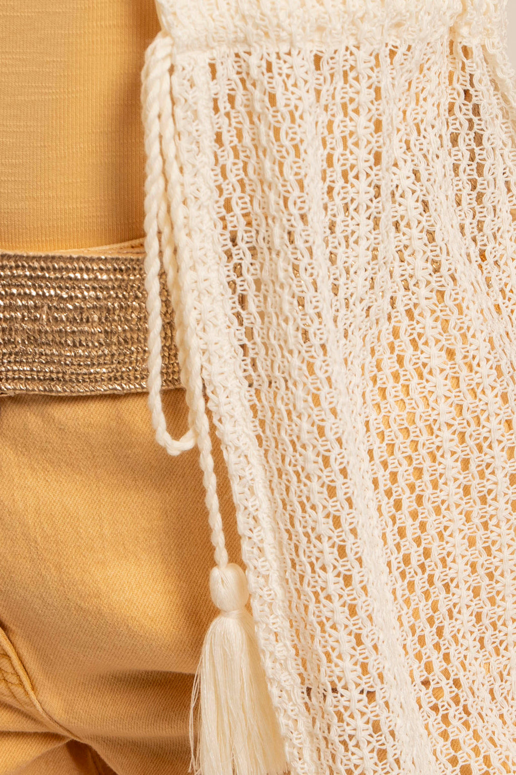 Long gilet en maille écru - 2