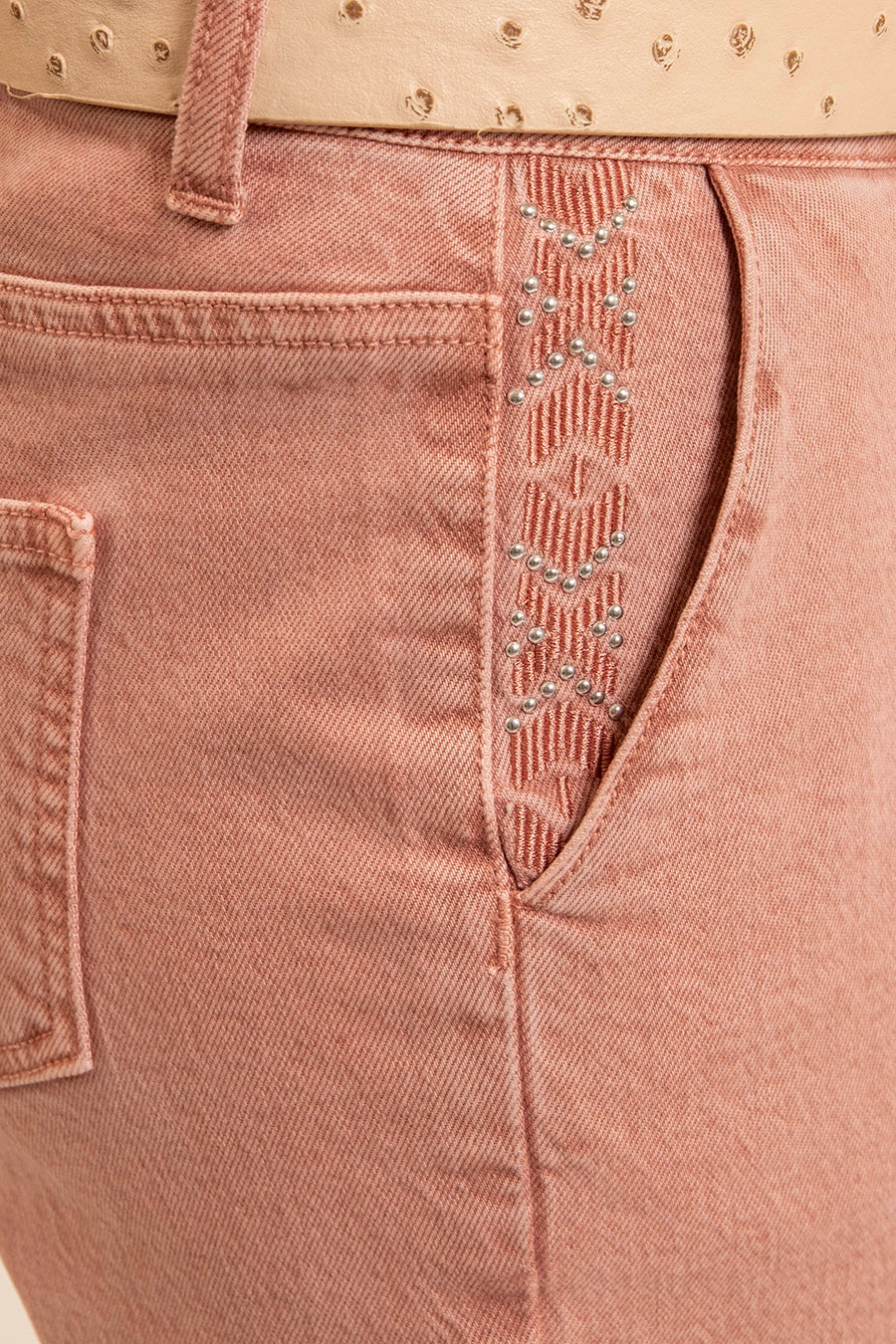 Pantalon large coloris bruyère - 2