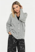 Gilet ample gris perle - 1