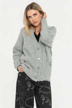 Gilet ample gris perle - 1
