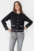 Gilet inspiration couture noir et écru - 1