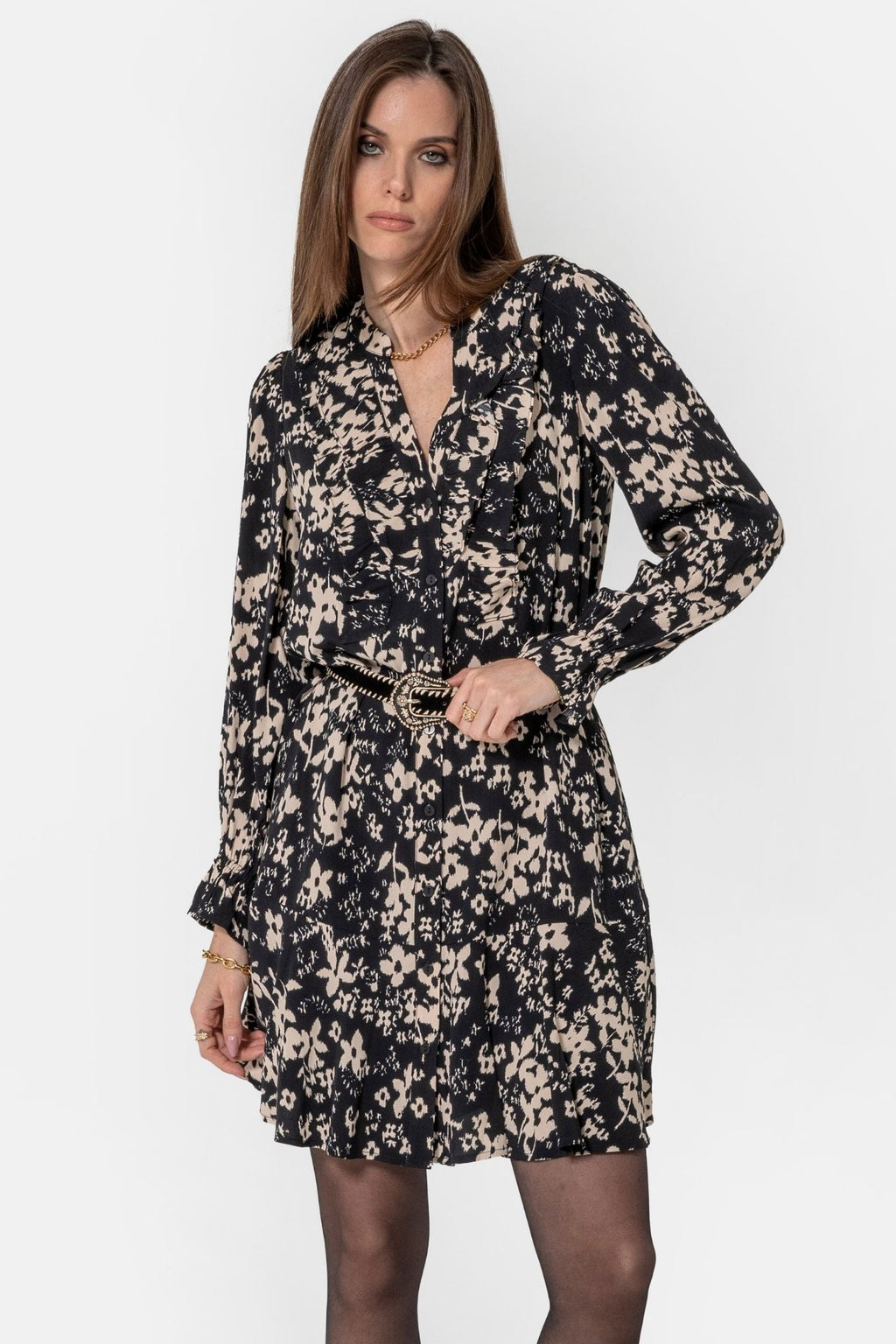 Robe courte imprimé floral - 1