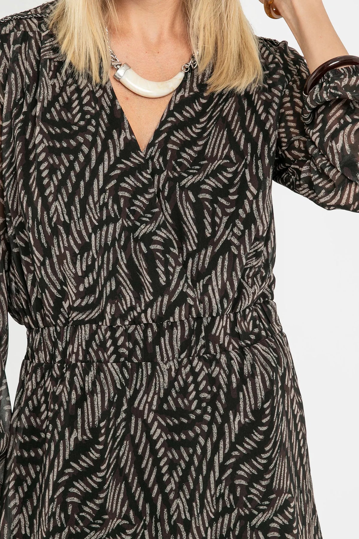 Robe courte imprimé choco et noir - 2
