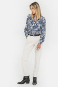 Blouse à motif bleu azur - 1