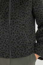 Veste inspiration couture imprimé léopard noir et gris - 2