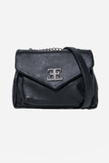 Sac pochette en cuir noir - 1