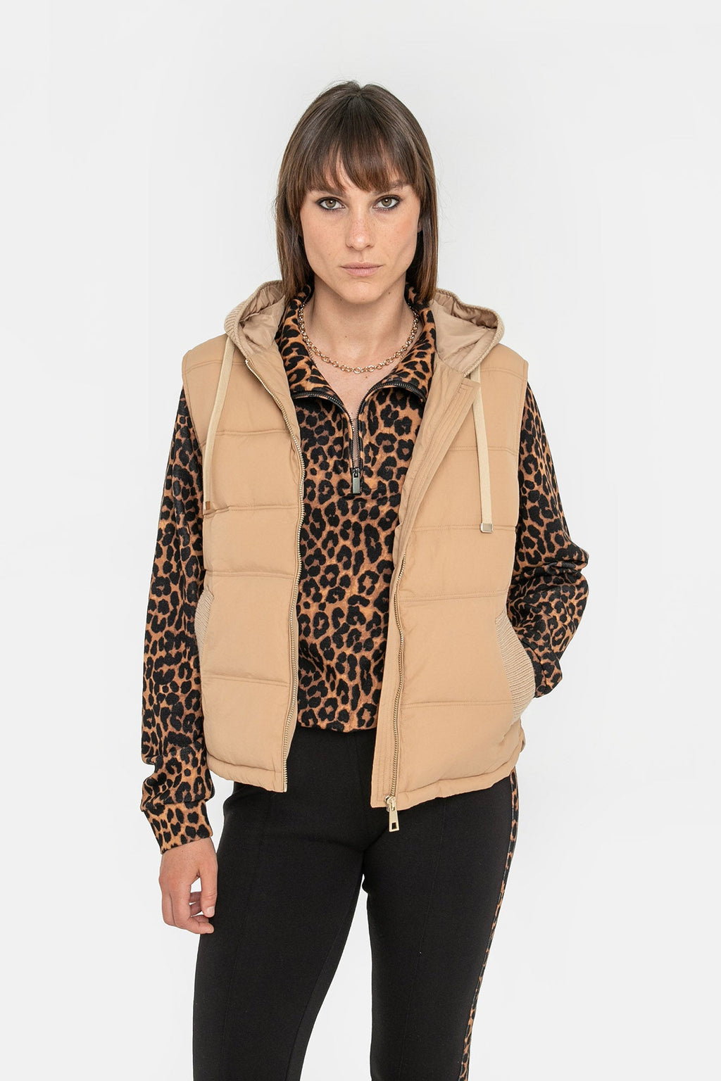 Doudoune sans manches beige - 2